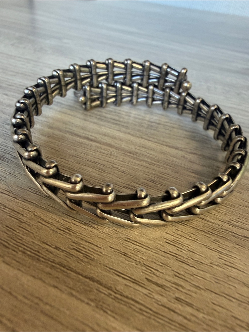 Alex and Ani Antique Silver Link Bangle Bracelet